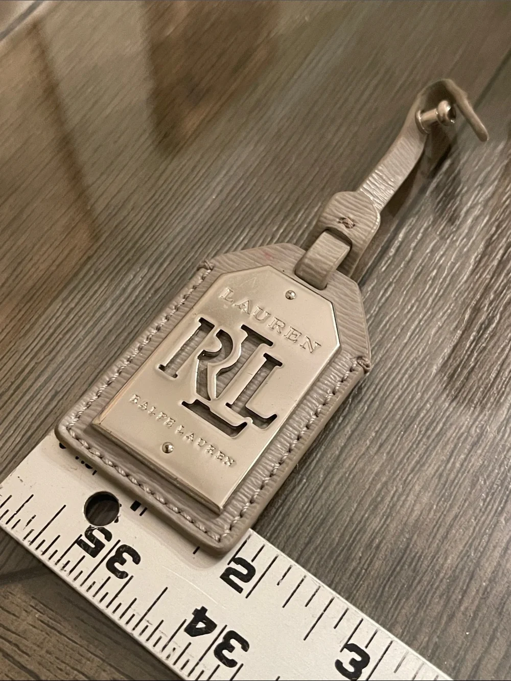 Lauren Ralph Lauren Grey & Silver Replacement Handbag Logo Hangtag - Bag Charm